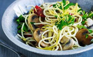 saute af champignon og pasta
