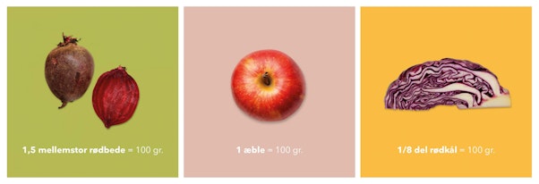 6 om dagen - frugt og grønt i sæson - rødbede, æble og rødkål