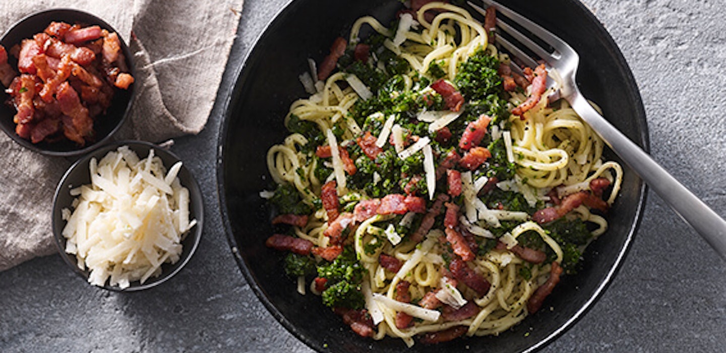 Nem pastaret - pasta med grønkål og bacon